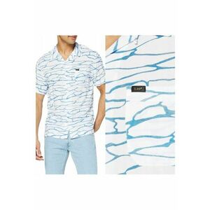 Camasa Barbati - SS Resort Shirt - Regular Fit - Design Clasic - Maneci Scurti - Cu Guler - Cu Nasturi - Bumbac - M INTL - Alb imagine