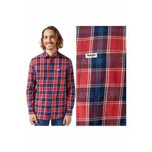 Camasa Barbati - One Pocket Shirt - Regular Fit - Design Clasic - Maneci Lungi - Cu Guler - Cu Nasturi - Bumbac - S INTL - Rosu imagine