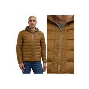 Jacheta Barbati - Light Puffer Jacket - Regular Fit - Design Clasic - Maneci Lungi - 2 Buzunare - Cu Fermoar - Bumbac - Maro - Maro deschis imagine