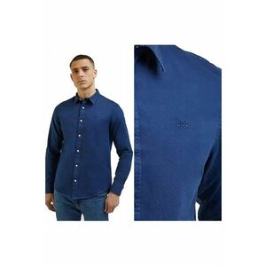 Camasa Barbati - Patch Shirt - Regular Fit - Design Clasic - Maneci Lungi - Cu Guler - Cu Nasturi - Bumbac - M INTL - Albastru imagine