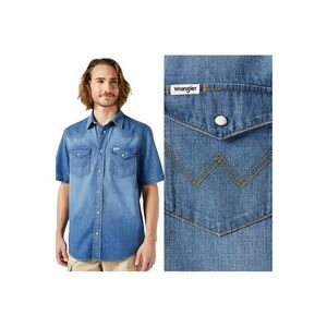Camasa Barbati - SS Western Shirt - Regular Fit - Design Clasic - Maneci Lungi - Cu Guler - Cu Nasturi - Bumbac - S INTL - Albastru imagine