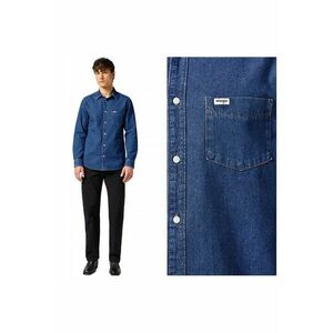 Camasa Barbati - 1PKT Shirt - Regular Fit - Design Clasic - Maneci Lungi - Cu Guler - Cu Nasturi - Bumbac - M INTL - Albastru imagine