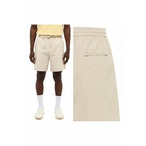 Pantaloni Scurti Barbati - Linen Jogger Shorts - Regular Fit - Lungime Scurta - 5 Buzunare - Talie Medie - Cu Fermoar - Bumbac - 34 USA - Krem imagine