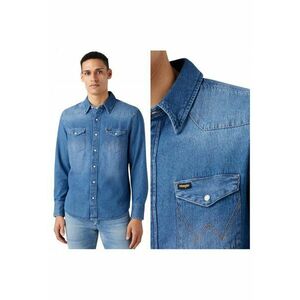 Camasa Barbati - Regular Fit - Design Clasic - Maneci Lungi - Cu Guler - Cu Nasturi - Bumbac - Albastru - Albastru imagine