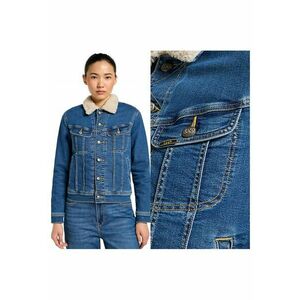 Jacheta Dama - Sherpa Rider - Regular Fit - Design Clasic - Maneci Lungi - 2 Buzunare - Cu Nasturi - Bumbac - Albastru - Albastru imagine