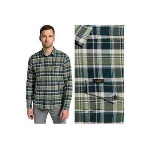 Camasa Barbati - Regular Shirt - Regular Fit - Design Clasic - Maneci Lungi - Cu Guler - Cu Nasturi - Bumbac - Verde imagine