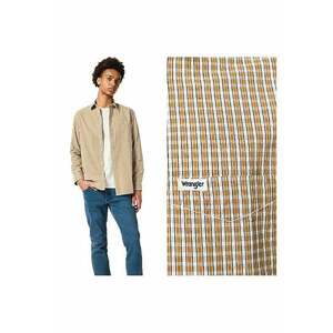 Camasa Barbati - 1PKT Shirt - Regular Fit - Design Clasic - Maneci Lungi - Cu Guler - Cu Nasturi - Bumbac - Galben - Galben imagine