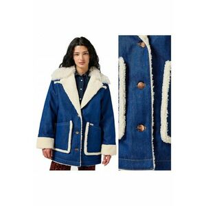 Jacheta Dama - Wrange Coat - Regular Fit - Design Clasic - Maneci Lundwqfgi - 2 Buzunare - Cu Nasturi - Bumbac - Albastru - Albastru imagine