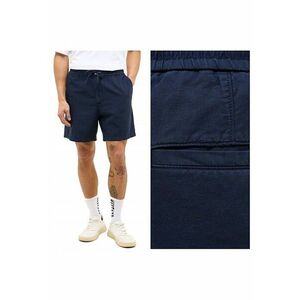 Pantaloni Scurti Barbati - Linen Jogger Shorts - Regular Fit - Lungime Scurta - 5 Buzunare - Talie Medie - Cu Fermoar - Bumbac - 34 USA - Albastru imagine