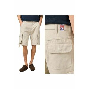 Pantaloni Scurti Barbati - CJ Cargo Shorts - Regular Fit - Lungime Scurta - 5 Buzunare - Talie Medie - Cu Fermoar - Bumbac - 34 USA - Krem imagine