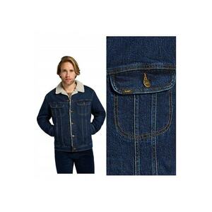 Jacheta Barbati - Sherpa Jacket - Regular Fit - Design Clasic - Maneci Lungi - 2 Buzunare - Cu Fermoar - Bumbac - S INTL - Albastru imagine