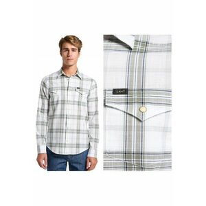 Camasa Barbati - Clean Regular Western Shirt - Regular Fit - Design Clasic - Maneci Lungi - Cu Guler - Cu Nasturi - Bumbac - M INTL - Gri imagine