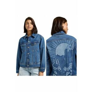 Jacheta Dama - Loose Rider Jacket - Regular Fit - Design Clasic - Maneci Lungi - 2 Buzunare - Cu Nasturi - Bumbac - XS INTL - Albastru imagine