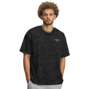 Tricou din amestec de bumbac cu imprimeu logo - Negru stins/Gri antracit imagine