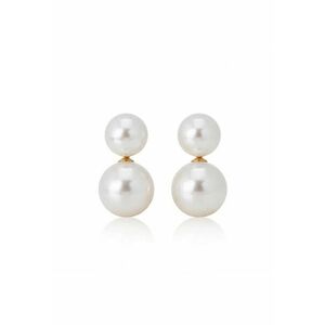 Cercei aurii - stud - cu perle mari - minimalisti - dimensiune 3.5 cm - Abba C17 imagine