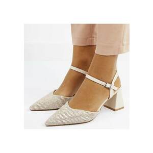 Pantofi bej eleganti cu model impletit B-HK-1308 04 9125 - Bej imagine