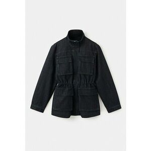 Jacheta de denim cu talie elastica - Albastru ultramarin imagine