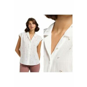 Camasa Dama - Cap Sleeve Shirt - Regular Fit - Design Clasic - Maneci Lungi - Cu Guler - Cu Nasturi - Bumbac - L INTL - Alb imagine