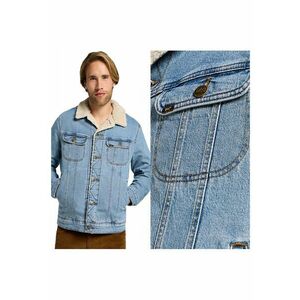 Jacheta Barbati - Sherpa Jacket - Regular Fit - Design Clasic - Maneci Lungi - 2 Buzunare - Cu Nasturi - Bumbac - M INTL - Albastru imagine