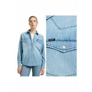 Camasa Dama - Western Shirt - Regular Fit - Design Clasic - Maneci Lungi - Cu Guler - Cu Nasturi - Bumbac - S INTL - Albastru imagine