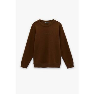 Bluza regular fit de trening cu decolteu la baza gatului - Maro inchis imagine