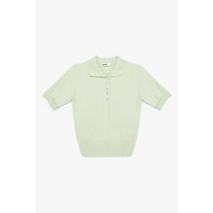 Pulover polo cu maneci scurte - Verde menta imagine