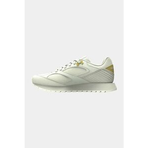 Pantofi sport Jogger de piele cu insertii de plasa - Alb murdar/Galben mustar imagine