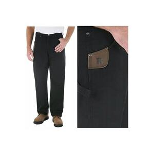 Pantaloni Barbati - Riggs Workwear Carpenter - Lungi - Straight Fit - Talie Inalta - 5 Buzunare - Fermoar - Bumbac - W31-L32 US - Negru imagine
