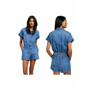 Salopeta Femei - Short Unionall - Regular Fit - Cu Guler - Maneci Scurti - Accent Denim - Nasturi - Bumbac - XS INTL - Albastru imagine