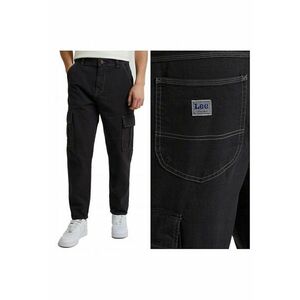 Pantaloni Barbati - Cargo Pant Washed - Lungi - Straight Fit - Talie Medie - 5 Buzunare - Fermoar - Bumbac - W34-L32 US - Negru imagine