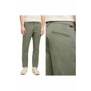 Pantaloni Barbati - Slim Chino - Lungi - Fit - Talie Medie - 5 Buzunare - Fermoar - Bumbac - Verde - Verde imagine