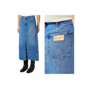 Fusta Dama - Denim Maxi Skirt - Regular Fit - Design Clasic - Accent Denim - 2 Buzunare - Cu Fermoar - Bumbac - Albastru - Albastru imagine
