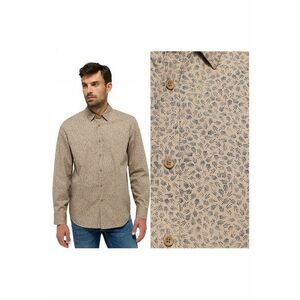 Camasa Barbati - Elmore - Regular Fit - Design Clasic - Maneci Lungi - Cu Guler - Cu Nasturi - Bumbac - S INTL - Bej imagine