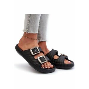 Papuci dama - Sintetic - Negru - Negru imagine