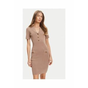 Rochie cambrata din jerseu - cu nasturi decorativi imagine