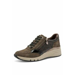 Pantofi sport wedge cu fermoar - Maro imagine