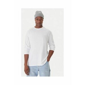 Bluza cu maneca lunga - bumbac - alb - imagine