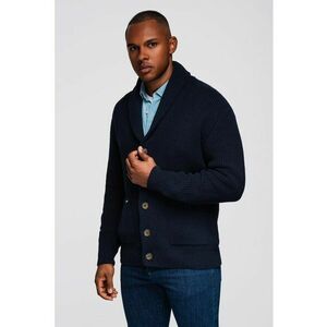 Cardigan tricotat cu buzunare cu fermoar - Bleumarin imagine