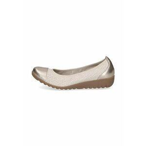 Balerini de piele cu design perforat - Auriu/Bej deschis imagine