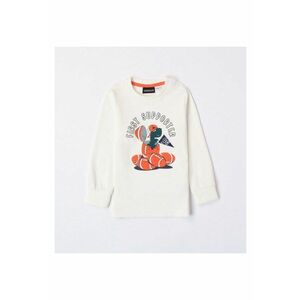 Bluza pentru baieti cu imprimeu dinozaur 0.7035 - Alb - bumbac - Alb imagine