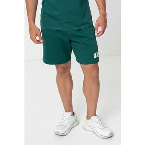 Pantaloni scurti cu snur si logo brodat - Verde englez imagine