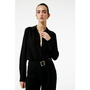 Camasa cu maneci lungi si guler clasic - Negru imagine
