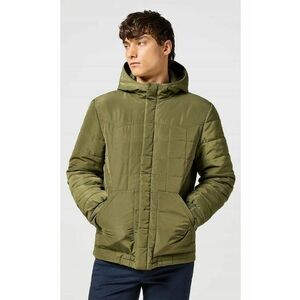 Geaca puf barbati - model Transitional - verde - bumbac - gluga - fermoar imagine