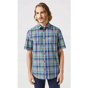 Camasa barbati - albastru - bumbac - maneca scurta - regular fit - imagine