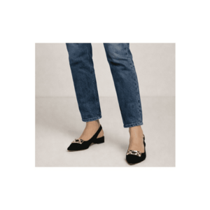 Sandale elegante - dama - K380010B negru - piele intoarsa - toc imagine