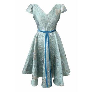 Rochie midi din brocart Carla - Verde menta imagine