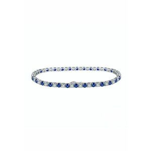 Bratara Tennis 3mm - Argint - pentru barbati 3 mm - Albastru azur/Albastru deschis imagine