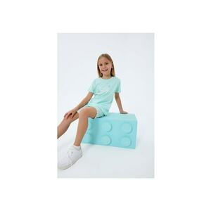 Set doua piese cu tricou si pantaloni scurti - pentru fete - Verde imagine