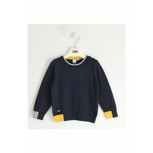 Pulover tricot cu model baiat - 4.5415 - Galben/Bleumarin imagine