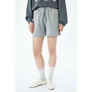 Pantaloni scurti din amestec de bumbac cu buzunare laterale - Albastru prafuit imagine
